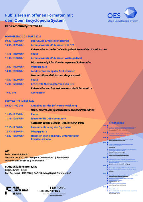 Agenda OES-Community-Treffen 2 - Veranstaltungsposter