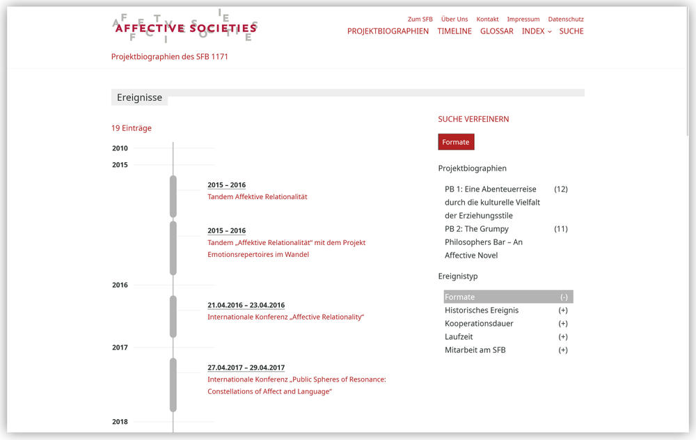 Timeline Projektbiographien - Stand: 18.09.2026