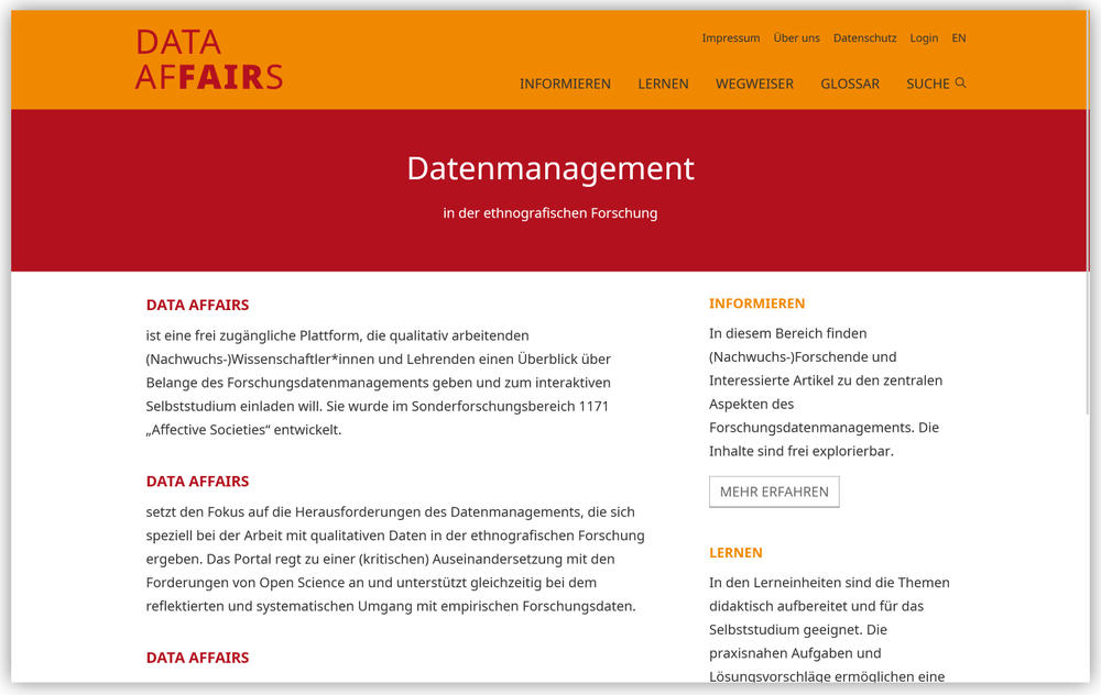 Startseite DATA AFFAIRS - Stand: 04.09.2026