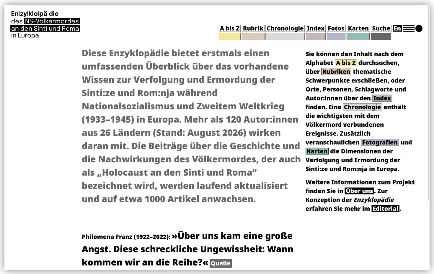 Startseite der Enzyklopädie - Stand: 24.08.2026